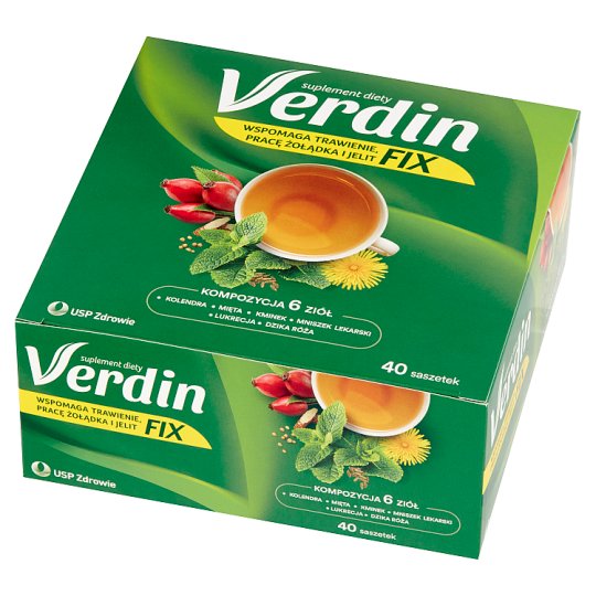 Verdin Fix Kompleksowa pomoc dla układu trawiennego Suplement diety Herbatka 72 g (40 saszetek)