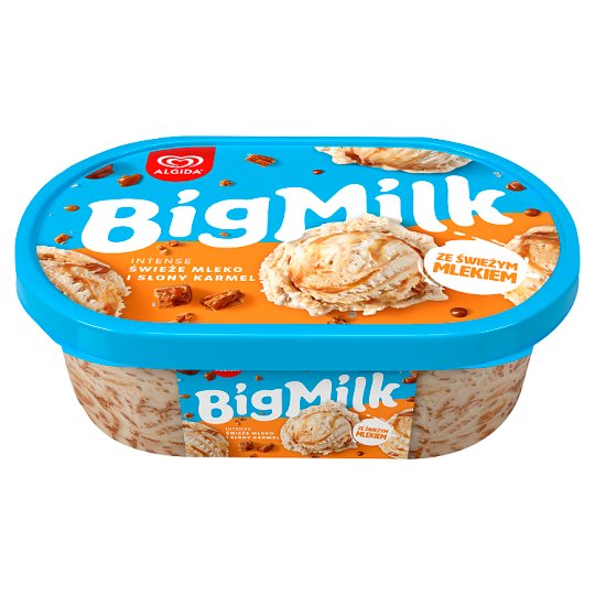 Algida Big Milk Intense Lody świeże mleko i słony karmel 1000 ml