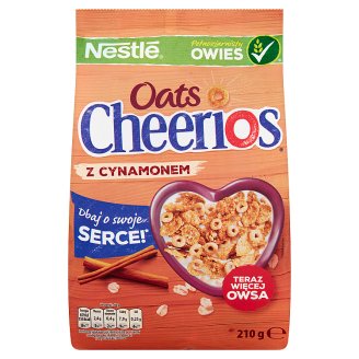 Nestlé Cheerios Oats Chrupkie płatki owsiane z cynamonem 210 g