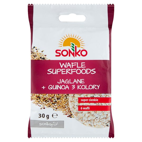 Sonko Fit Wafle superfoods jaglane + quinoa 3 kolory 30 g
