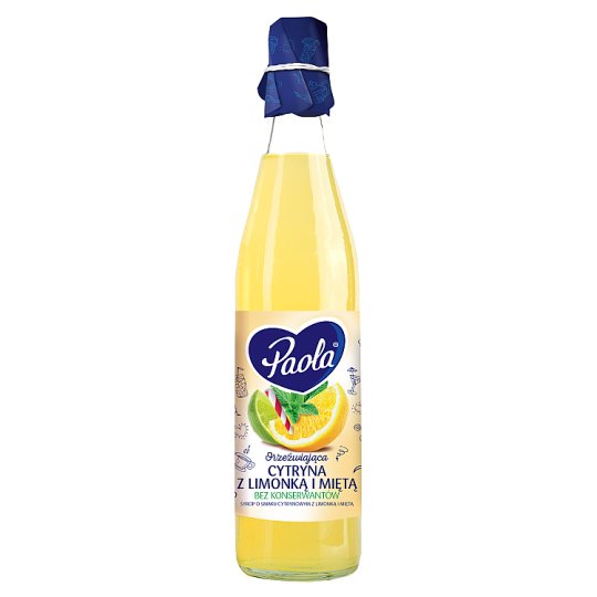Paola Syrop o smaku cytrynowym z limonką i miętą 430 ml
