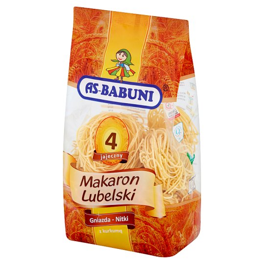As-Babuni Makaron Lubelski 4 jajeczny gniazda-nitki z kurkumą 400 g