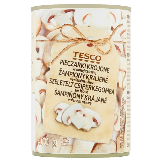 Tesco Pieczarki krojone w słonej zalewie 400 g