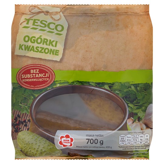 Tesco Ogórki kwaszone 700 g