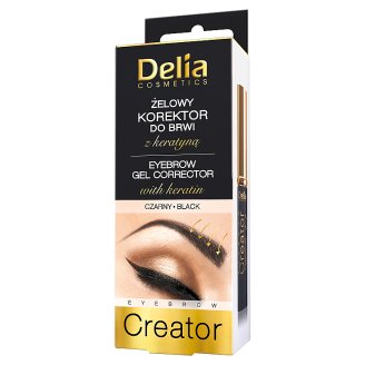 Delia Cosmetics Eyebrow Creator Żelowy korektor do brwi z keratyną czarny 7 ml