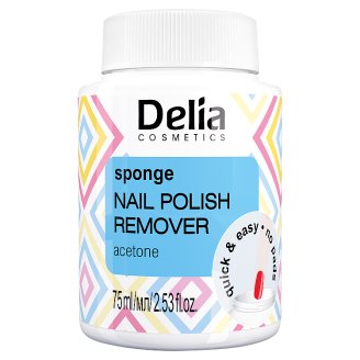 Delia Cosmetics Acetonowy zmywacz do paznokci z gąbką 75 ml