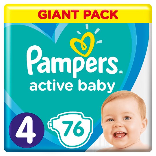 Pampers Active Baby Rozmiar 4, 76 pieluszek, 9-14 kg