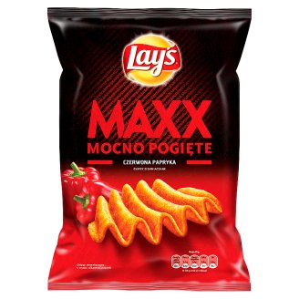 Lay's Maxx Mocno Pogięte Czerwona papryka Chipsy ziemniaczane 210 g