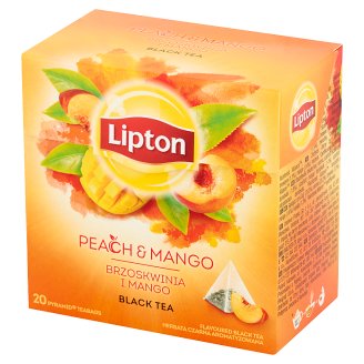 Lipton Herbata czarna aromatyzowana brzoskwinia i mango 36 g (20 torebek)