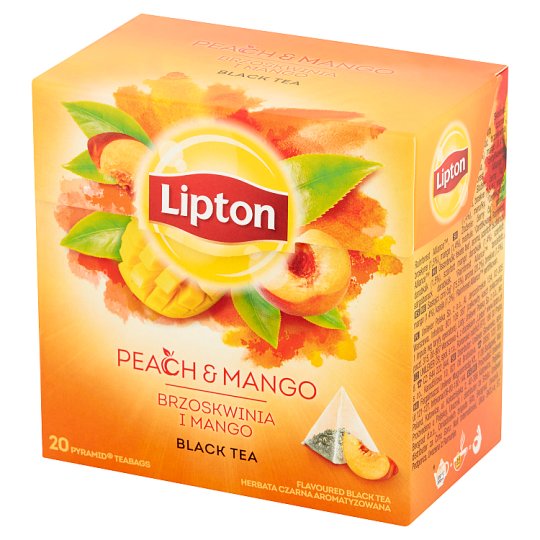 Lipton Herbata czarna aromatyzowana brzoskwinia i mango 36 g (20 torebek)