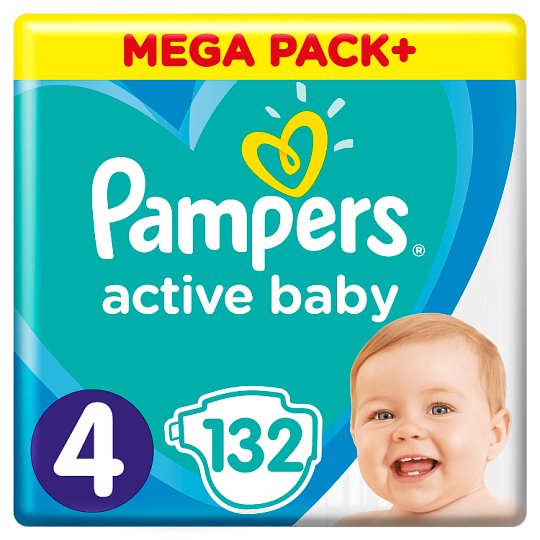 Pampers Active Baby Rozmiar 4, 132 pieluszki, 9-14 kg