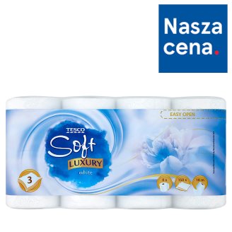 Tesco Soft Luxury White Papier toaletowy 8 rolek