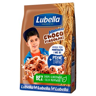 Lubella Mlekołaki Choco Piegołaki Zbożowe chrupki w kształcie ciasteczek o smaku czekoladowym 500 g