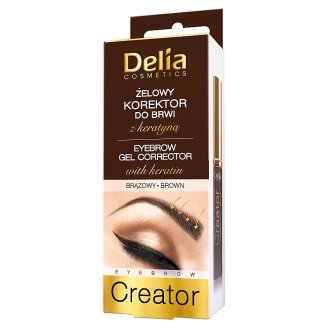 Delia Cosmetics Eyebrow Creator Żelowy korektor do brwi z keratyną brązowy 7 ml