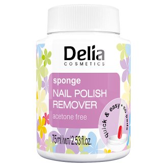Delia Cosmetics Bezacetonowy zmywacz do paznokci z gąbką 75 ml