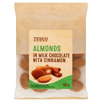 Tesco Migdały w czekoladzie mlecznej i cynamonie 100 g