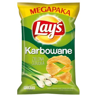 Lay's Karbowane Zielona Cebulka Chipsy ziemniaczane 225 g