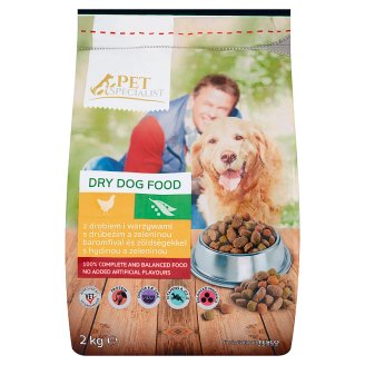 Tesco Pet Specialist Karma dla dorosłych psów granulki z drobiem i warzywami 2 kg