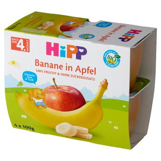 HiPP BIO Owocowa Chwila Jabłka-Banany po 4. miesiącu 400 g (4 sztuki)