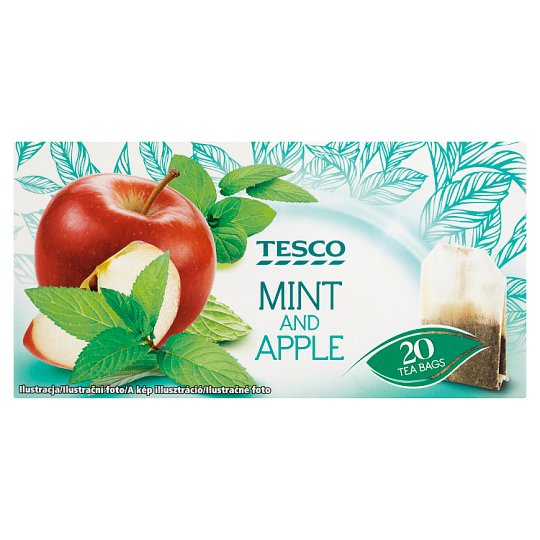Tesco Mint and Apple Herbatka ziołowo-owocowa 30 g (20 torebek)