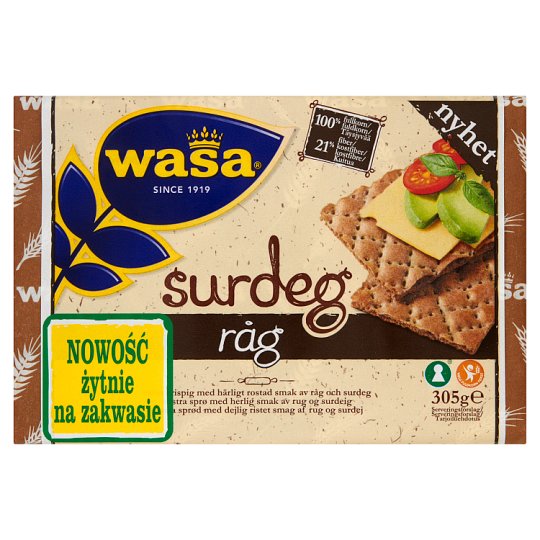 Wasa Pieczywo chrupkie żytnie na zakwasie 305 g