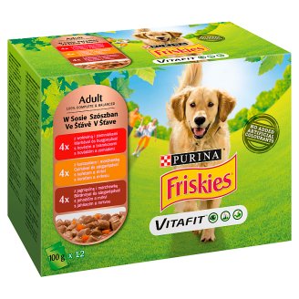 Friskies Vitafit Adult Pełnoporcjowa karma dla dorosłych psów 12 x 100 g