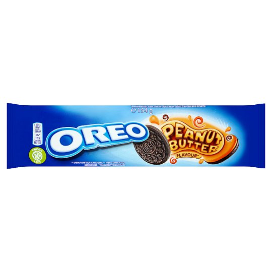 Oreo Ciastka kakaowe z nadzieniem o smaku masła orzechowego 154 g