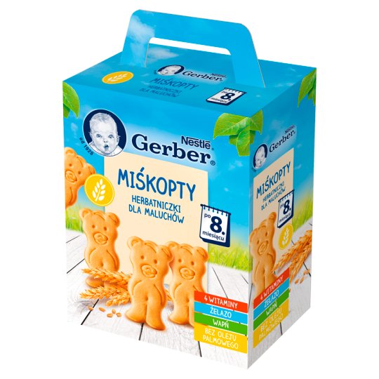 Nestlé Miśkopty Herbatniczki dla niemowląt i małych dzieci po 8 miesiącu 180 g