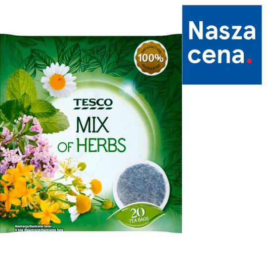 Tesco Mix of Herbs Herbatka ziołowa 40 g (20 torebek)