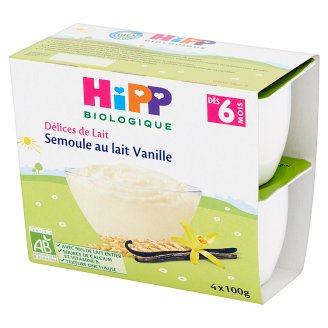 HiPP BIO Kaszka mleczna waniliowa po 9. miesiącu 400 g (4 sztuki)