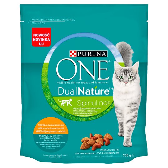 PURINA ONE Dual Nature Spirulina Food for Adult Cats with Chicken 750 g