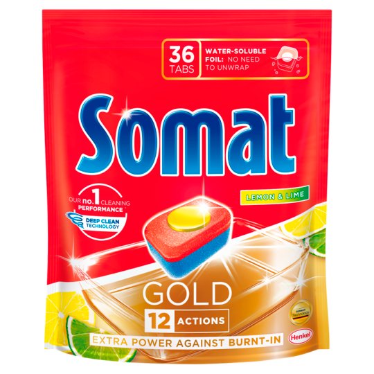 Somat Gold Lemon & Lime Tabletki do mycia naczyń w zmywarkach 691,2 g (36 x 19,2 g)