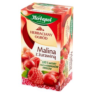 Herbapol Herbaciany Ogród Malina z żurawiną Herbatka owocowo-ziołowa 54 g (20 saszetek)