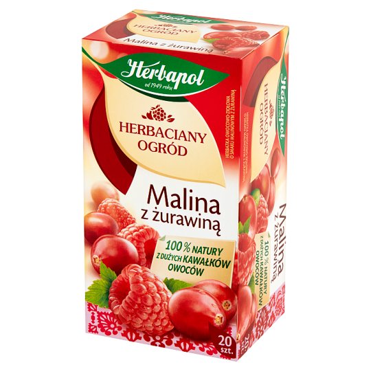 Herbapol Herbaciany Ogród Herbatka owocowo-ziołowa malina z żurawiną 54 g (20 x 2,7 g)
