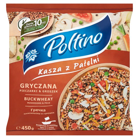 Poltino Kasza z patelni gryczana pieczarki & groszek 450 g