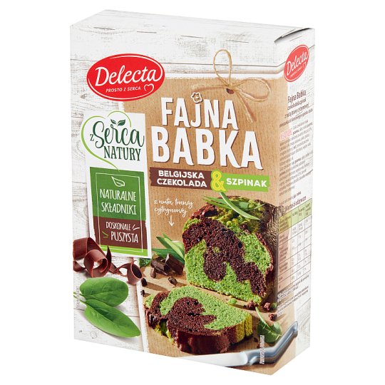 Delecta Z serca natury Fajna babka belgijska czekolada & szpinak mieszanka do wypieku ciasta 420 g