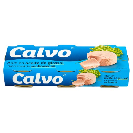 Calvo Kawałki tuńczyka w oleju słonecznikowym 3 x 80 g
