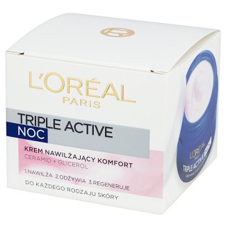 L'Oreal Paris Triple Active Krem nawilżający komfort na noc 50 ml