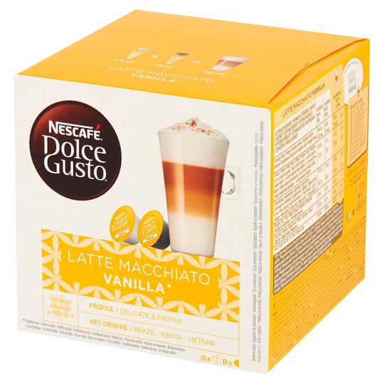 Nescafé Dolce Gusto Latte Macchiato Vanilla Kawa w kapsułkach 188,4 g (8 x 17,55 g i 8 x 6 g)