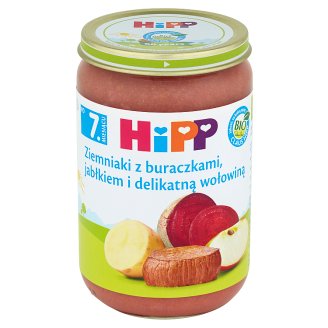 HiPP BIO Ziemniaki z buraczkami jabłkiem i delikatną wołowiną po 7. miesiącu 220 g