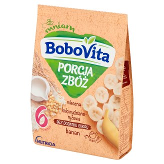 BoboVita Porcja Zbóż Kaszka mleczna kukurydziano-ryżowa banan po 6 miesiącu 210 g
