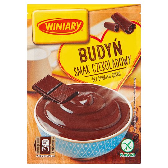 Winiary Budyń bez dodatku cukru smak czekoladowy 38 g