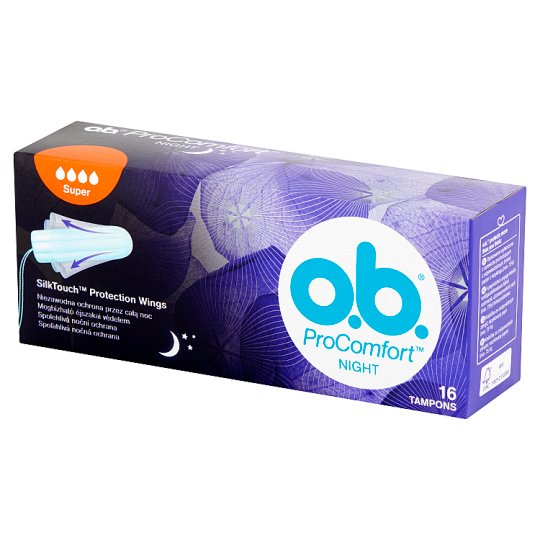 O B Procomfort Night Super Tampons 16 Pieces Tesco Groceries