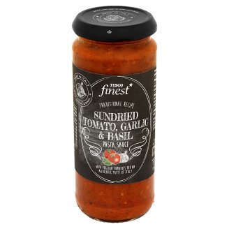 Tesco Finest Sos do makaronu z suszonymi pomidorami czosnkiem i bazylią 340 g