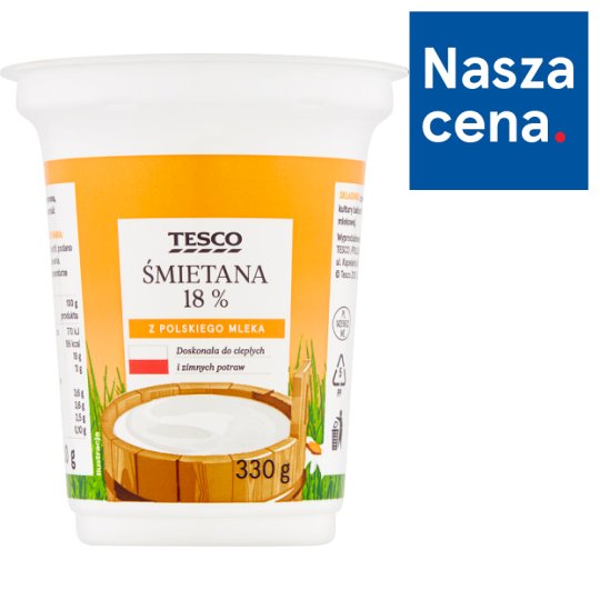 Tesco Śmietana 18% 330 g