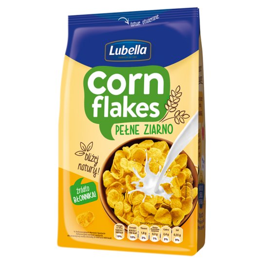 Lubella Corn Flakes Płatki kukurydziane pełne ziarno 500 g
