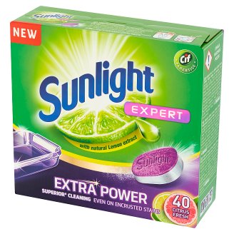 Sunlight Expert Extra Power Citrus Fresh Tabletki do zmywarki 700 g (40 sztuk)