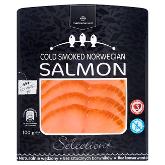Marine Harvest Łosoś atlantycki wędzony na zimno plastrowany 100 g