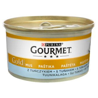 Gourmet Gold Pełnoporcjowa karma dla dorosłych kotów mus z tuńczykiem 85 g