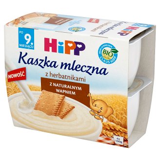 HiPP BIO Kaszka mleczna z herbatnikami po 9. miesiącu 400 g (4 sztuki)